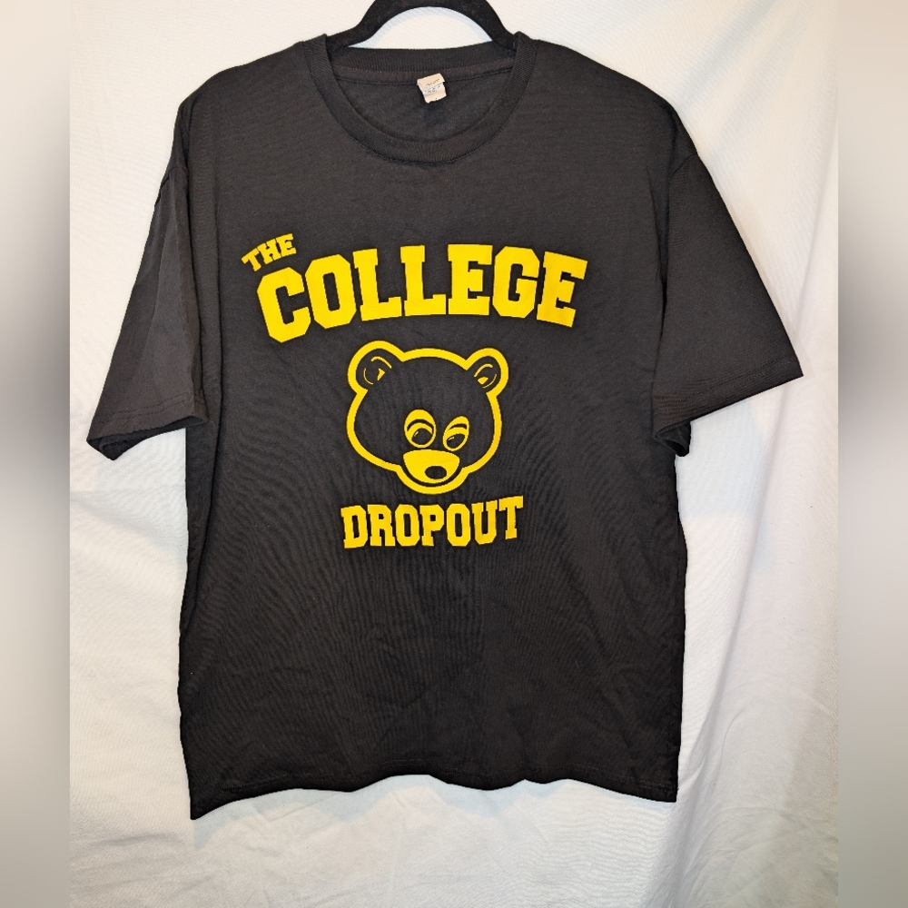 🔥 The College Dropout Bear Graphic Tee | Black & Yellow | Size Large